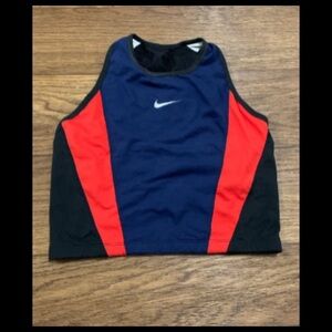 Vintage Nike Navy Blue & Red Athletic Crop Top
